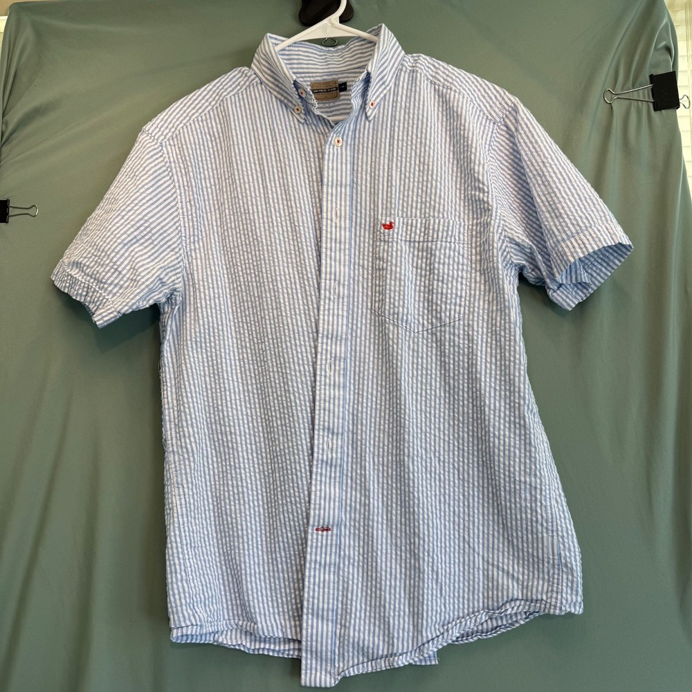Southern Marsh Shirt Mens Medium Plaid Cotton Duck Button-Down Collar